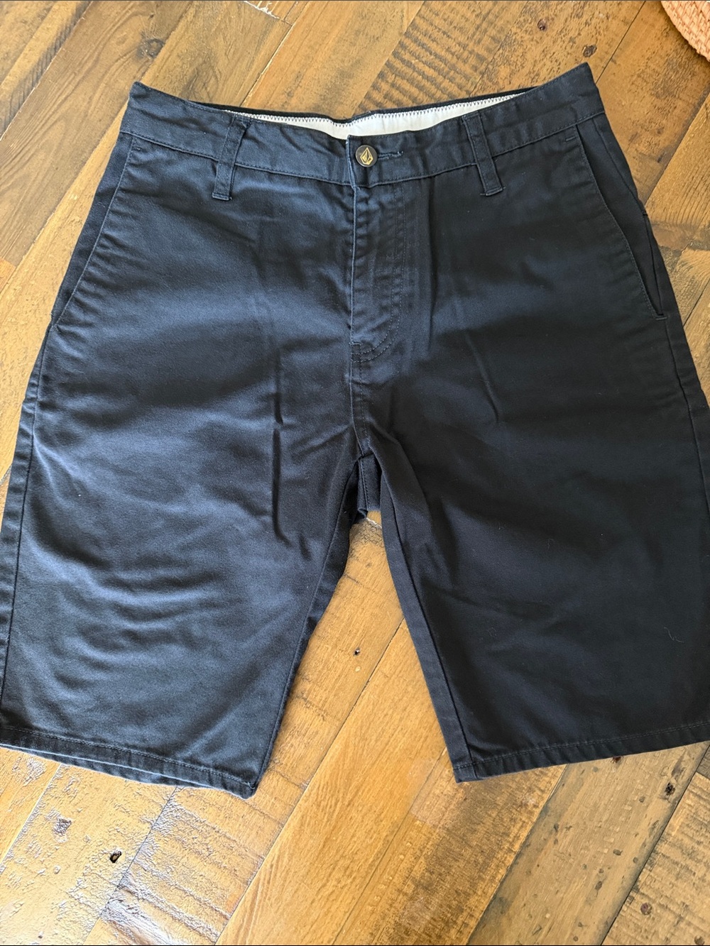 Volcom Men's Black Flat-Front Chino Shorts